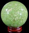 Polished Green Opal Sphere - Madagascar #55059-1